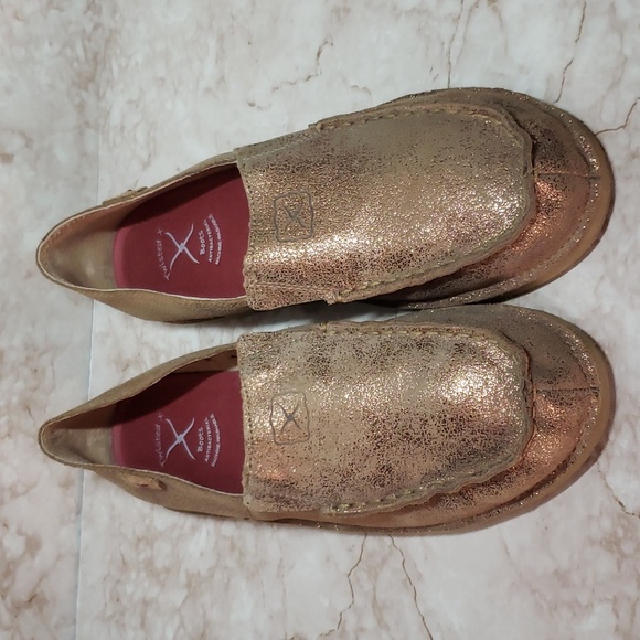 Twisted X metallic copper flats loafers removible insole women's shoes size 10 - Picture 2 of 8